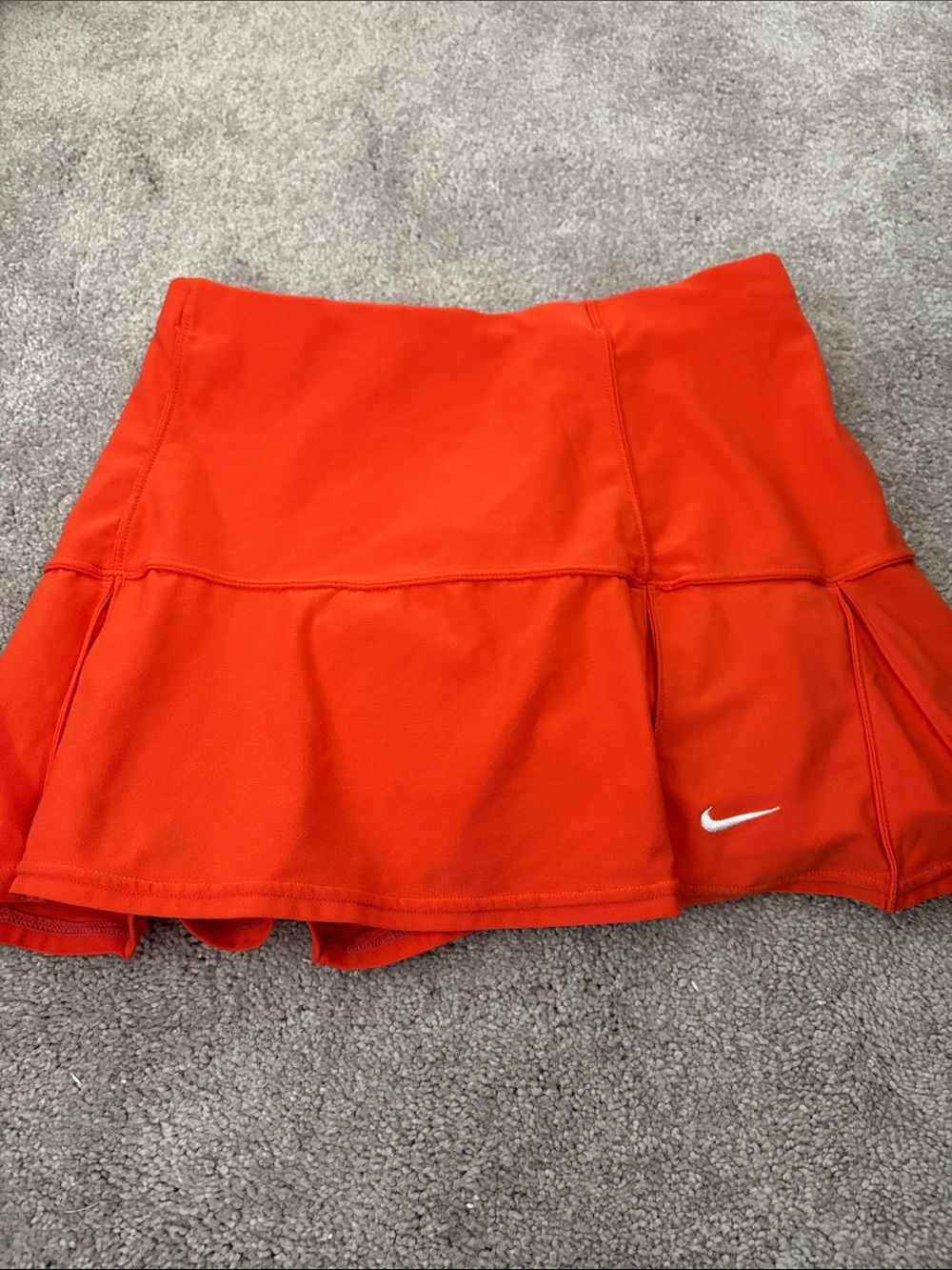 Nike Women’s Bright Orange Flared Tennis Skirt with Swoosh